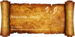 Veszteg Jenő névjegykártya